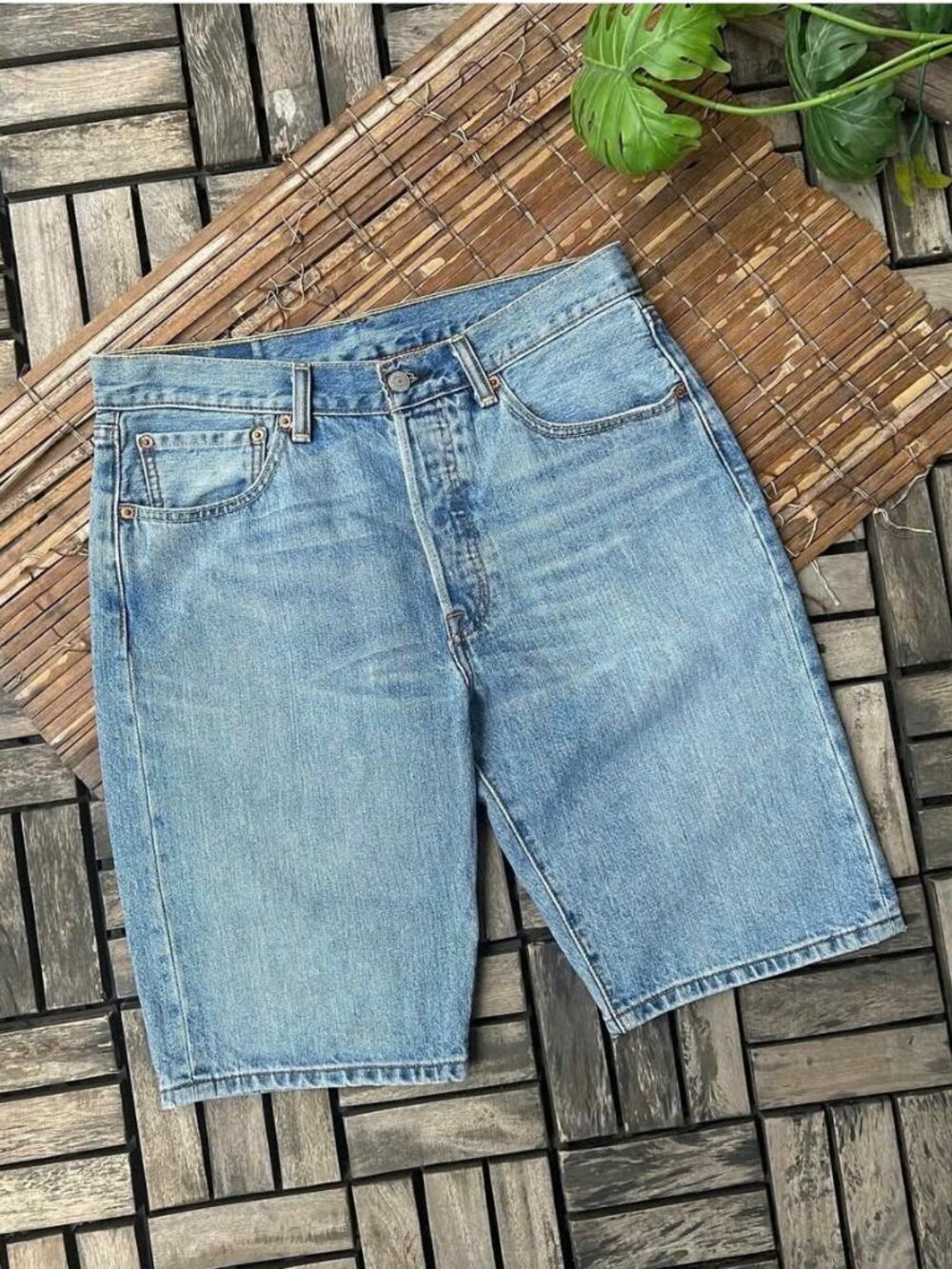 Light Wash Denim Shorts - Picture 2 of 3